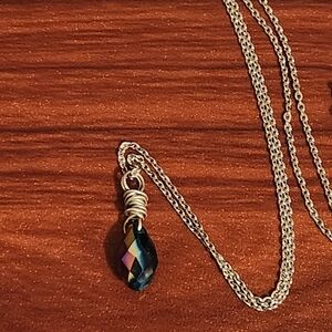 Wired Wrapped Iridescent Crystal Necklace